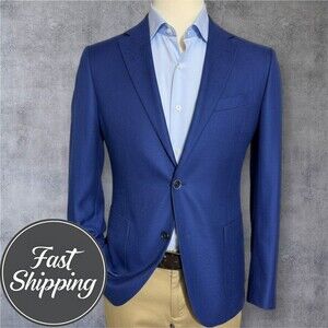 NAUTICA Mens Blazer Sport Coat Two Button Casual Jacket 40R Navy Blue Suits